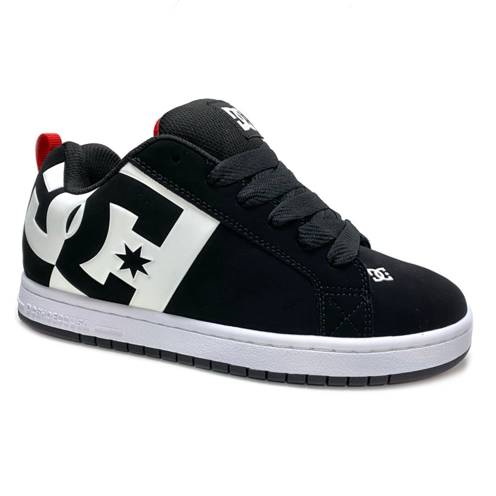 DC SHOES COURT GRAFFIK SQ BLACK WHITE RED TRAINERS