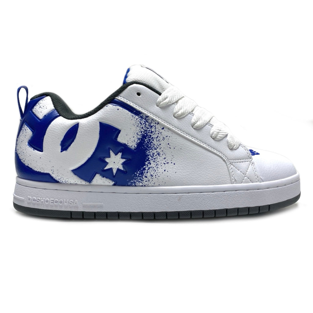 DC SHOES COURT GRAFFIK WHITE BLUE GREY TRAINERS (UK 8 EUR  42)