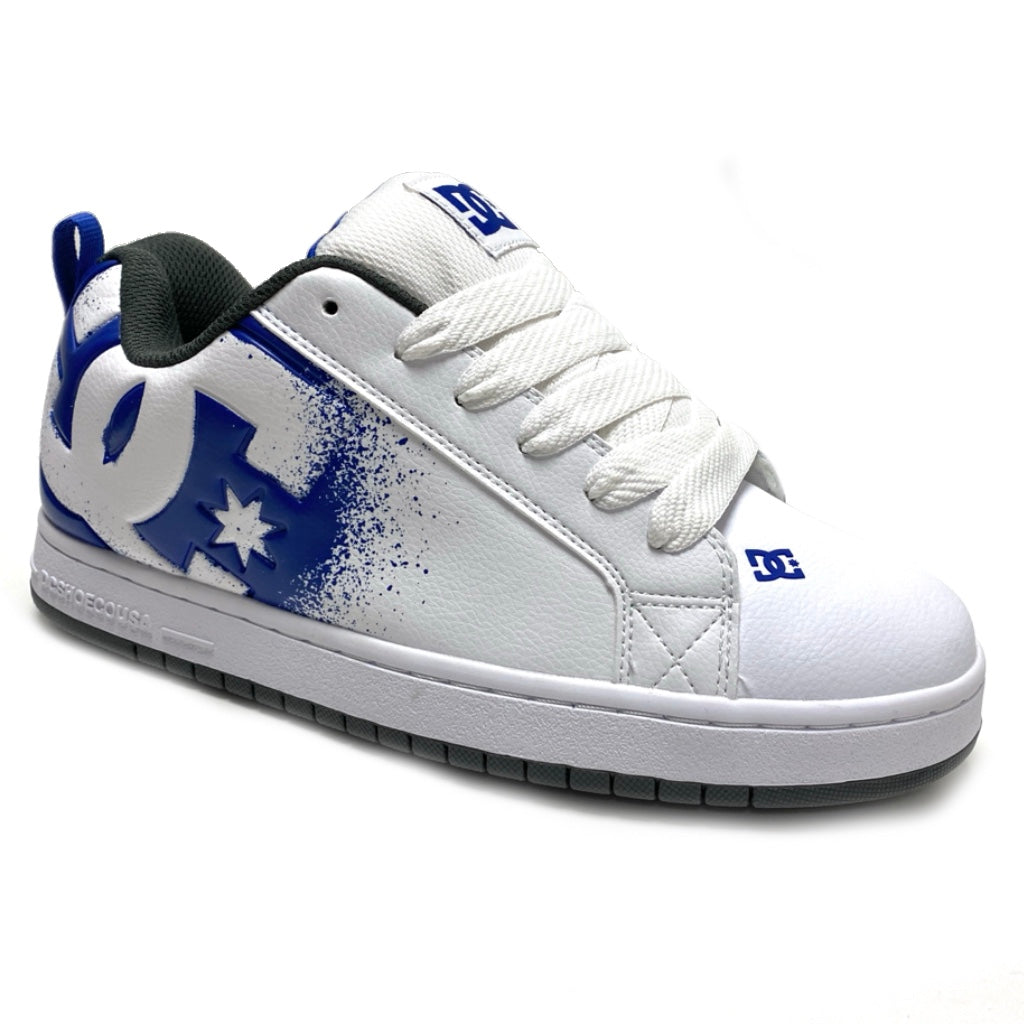 DC SHOES COURT GRAFFIK WHITE BLUE GREY TRAINERS (UK 8 EUR  42)