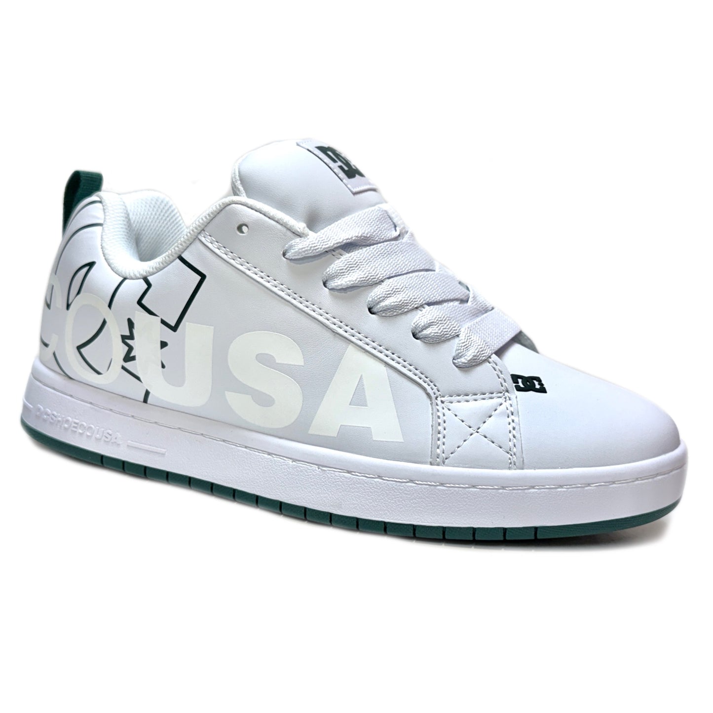 DC SHOES COURT GRAFFIK WHITE GREEN TRAINERS