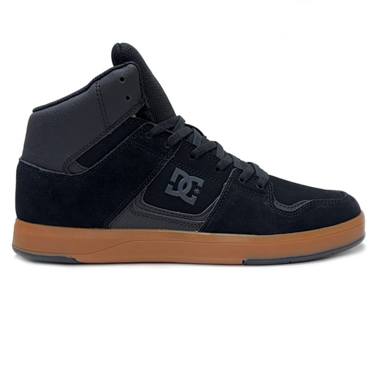 DC SHOES CURE HI TOP BLACK GUM TRAINERS