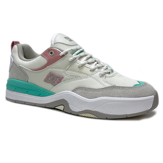 DC SHOES DC ASCEND OFF WHITE PINK TURQUOISE TRAINERS