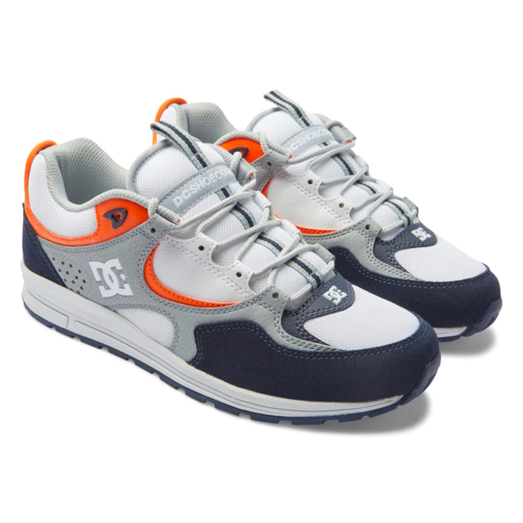 DC SHOES KALIS LITE NAVY WHITE ORANGE TRAINERS