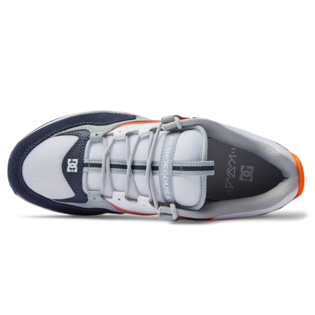 DC SHOES KALIS LITE NAVY WHITE ORANGE TRAINERS