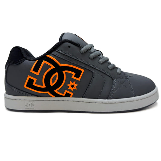 DC SHOES NET GREY BLACK ORANGE TRAINERS
