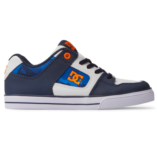 DC SHOES PURE ELASTIC SHADY BLUE ORANGE KIDS TRAINERS