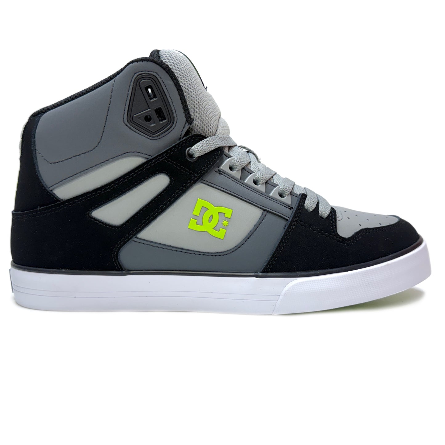 DC SHOES PURE HIGH TOP WC BLACK GREY LIME TRAINERS
