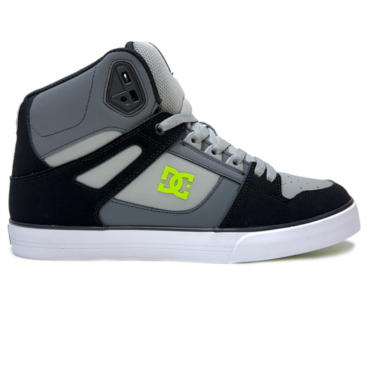 DC SHOES PURE HIGH TOP WC BLACK GREY LIME TRAINERS