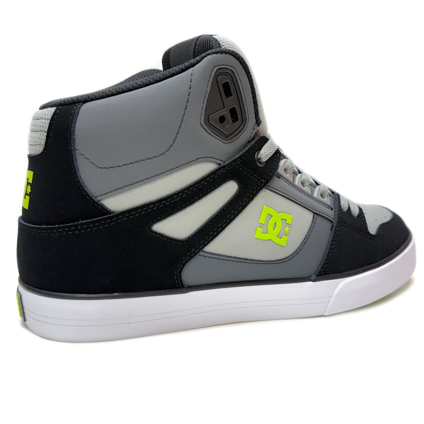 DC SHOES PURE HIGH TOP WC BLACK GREY LIME TRAINERS