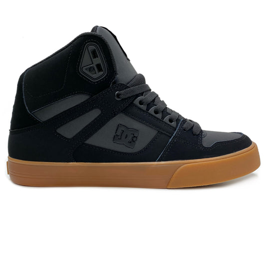 DC SHOES PURE HIGH TOP WC BLACK GUM TRAINERS