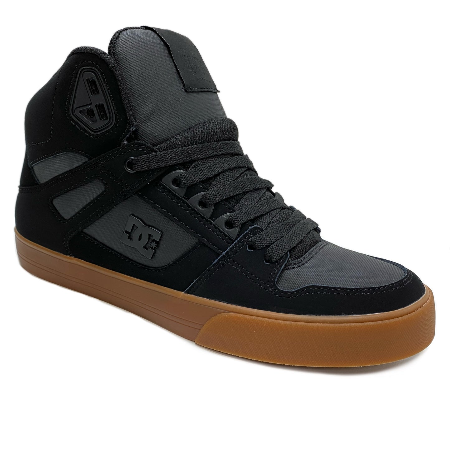 DC SHOES PURE HIGH TOP WC BLACK GUM TRAINERS