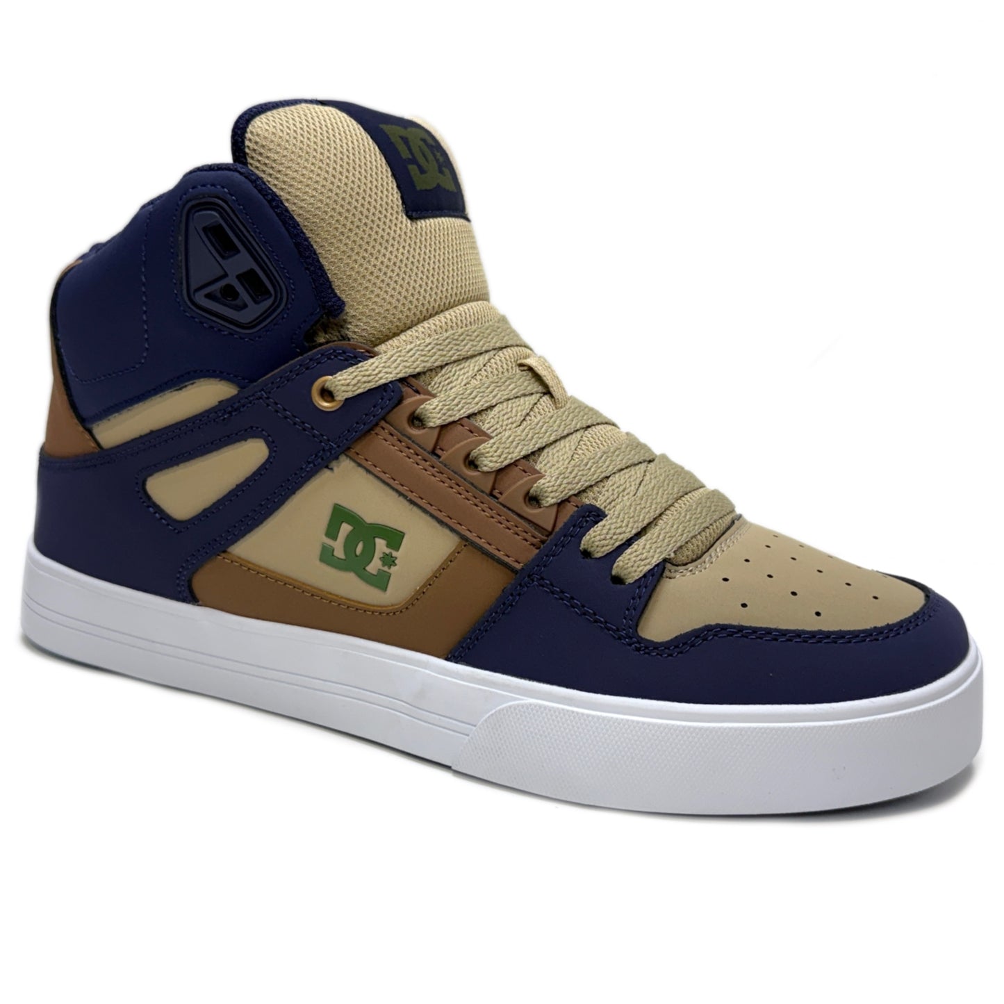 DC SHOES PURE HIGH TOP WC NAVY BROWN TAN TRAINERS