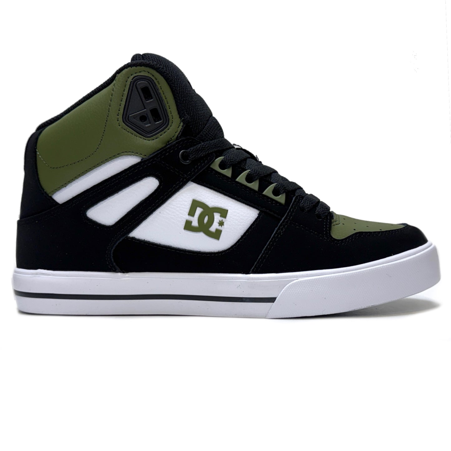DC SHOES PURE HIGH TOP WC OLIVE BLACK WHITE TRAINERS