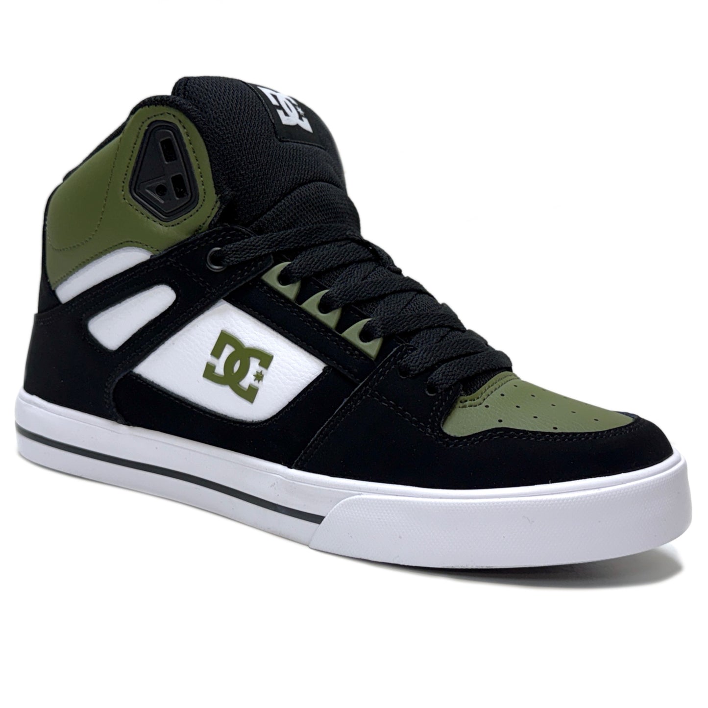 DC SHOES PURE HIGH TOP WC OLIVE BLACK WHITE TRAINERS