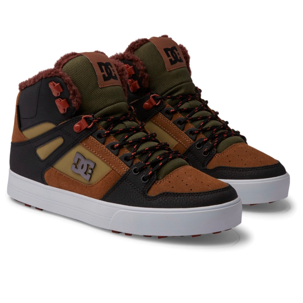 DC SHOES PURE HIGH TOP WC WNT BROWN BROWN GREEN TRAINERS