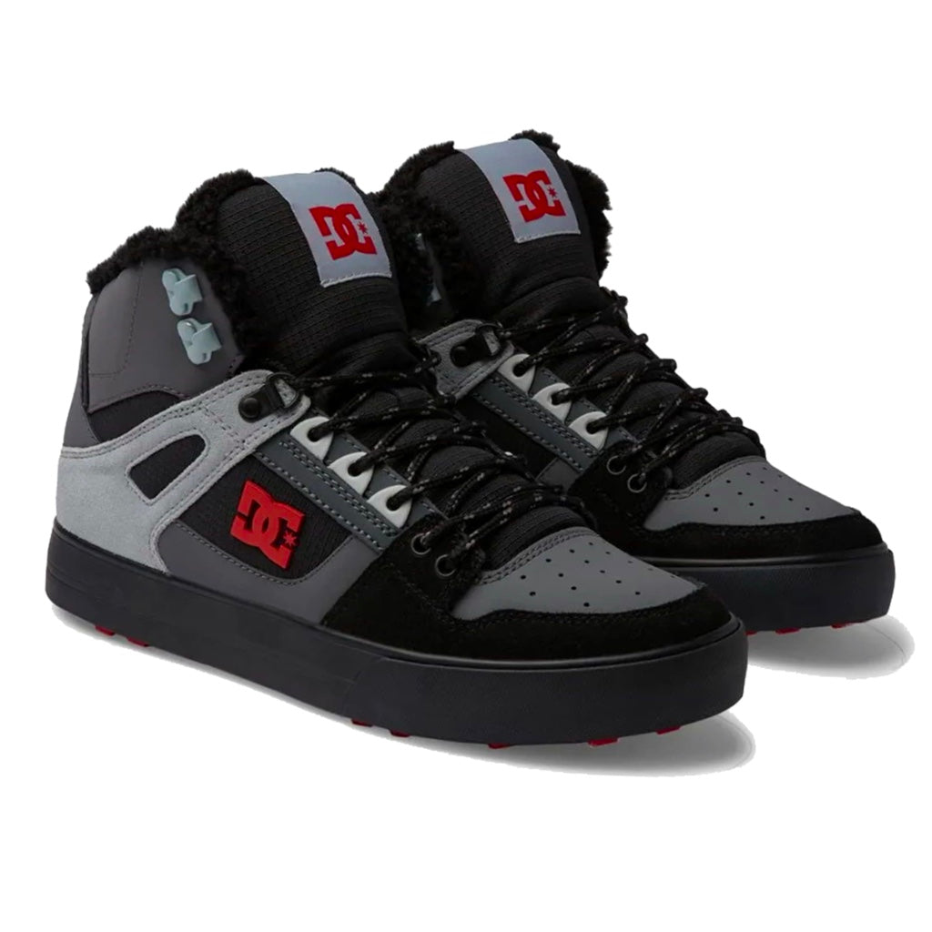 DC SHOES PURE HIGH TOP WC WNT GREY BLACK RED TRAINERS