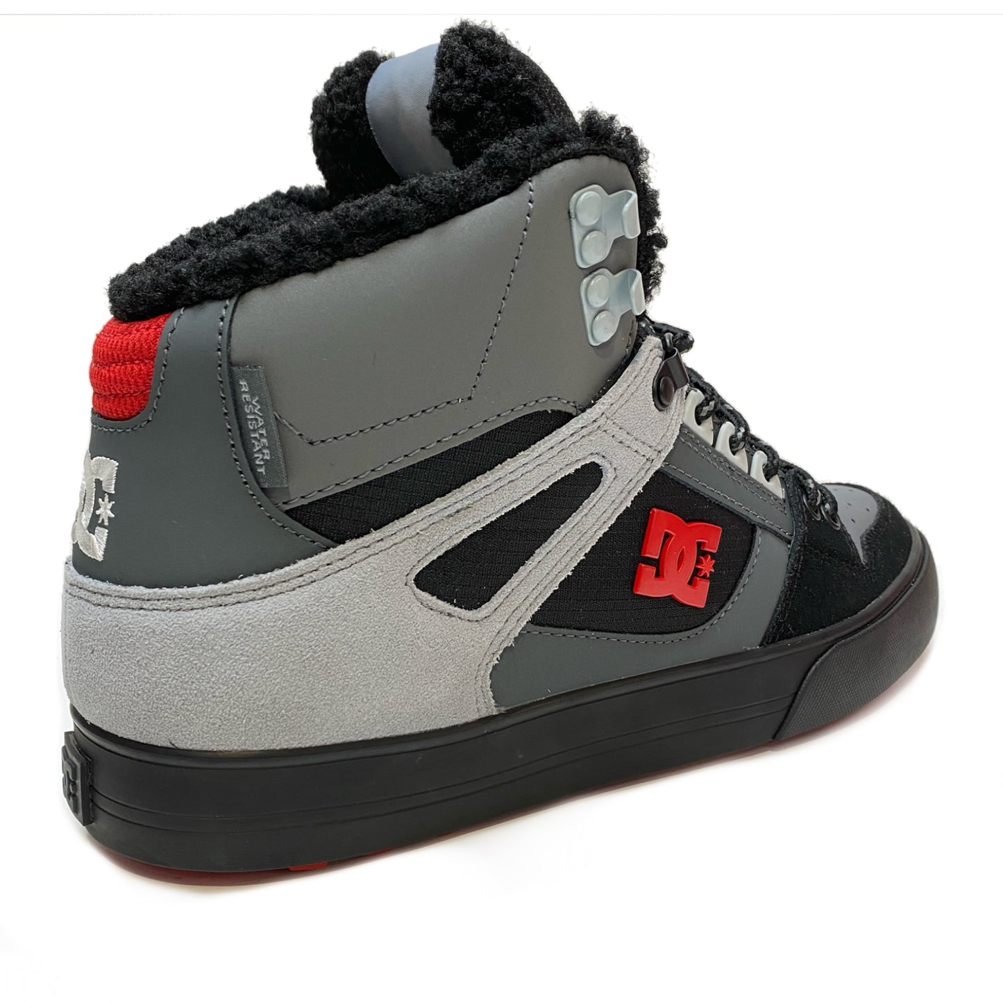 DC SHOES PURE HIGH TOP WC WNT GREY BLACK RED TRAINERS