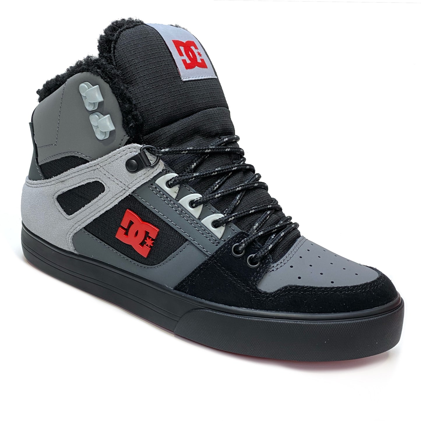 DC SHOES PURE HIGH TOP WC WNT GREY BLACK RED TRAINERS