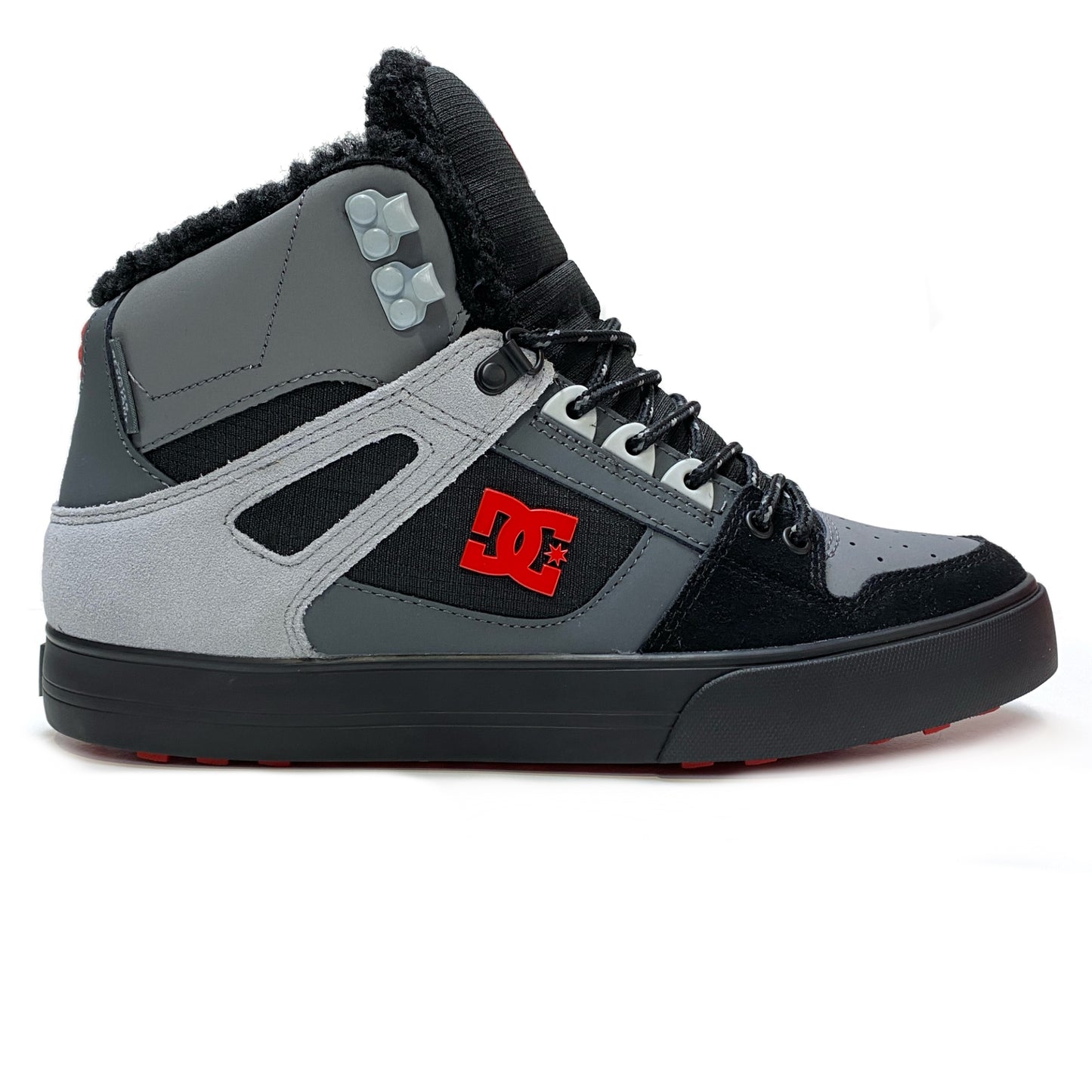 DC SHOES PURE HIGH TOP WC WNT GREY BLACK RED TRAINERS