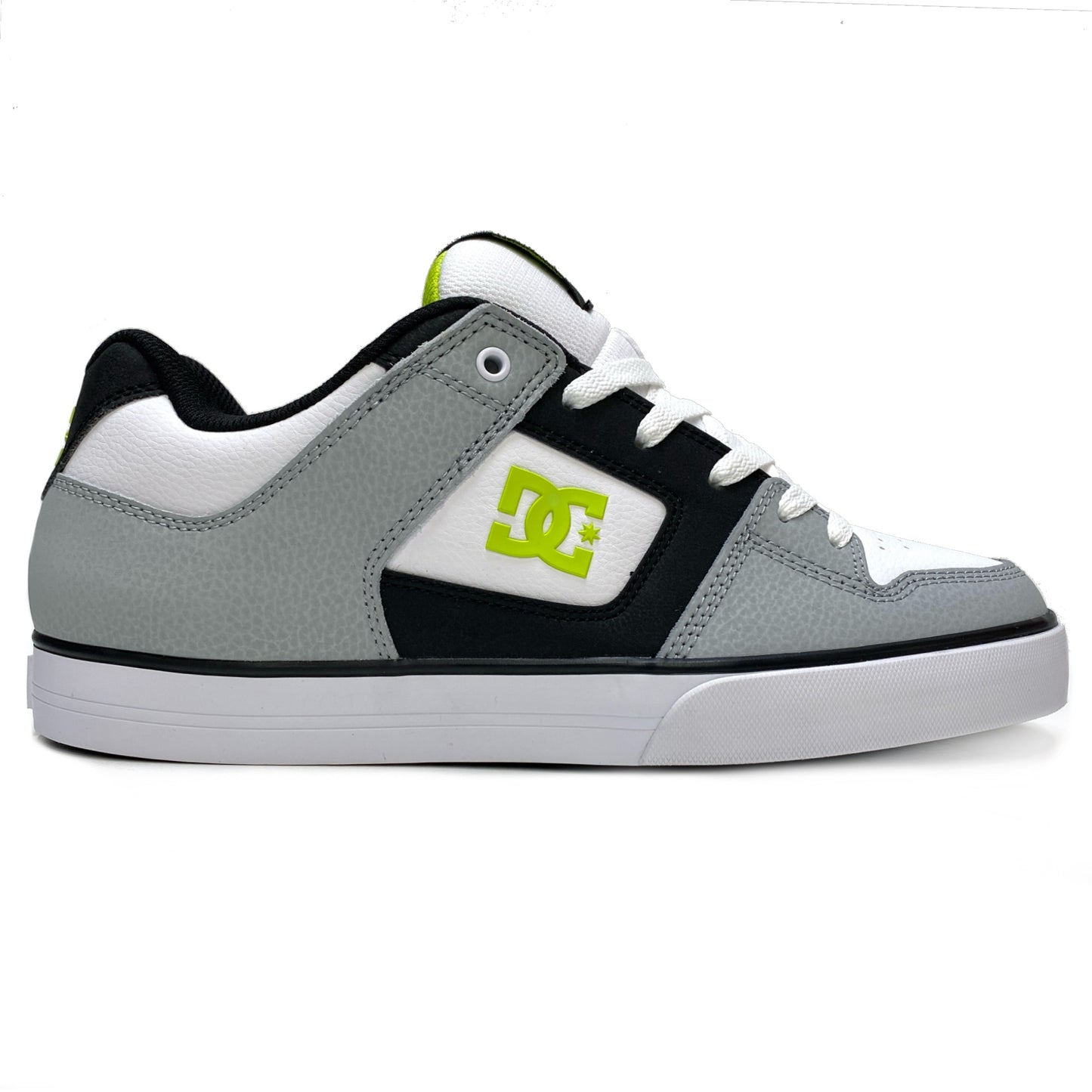 DC SHOES PURE WHITE LIME & GREY TRAINERS