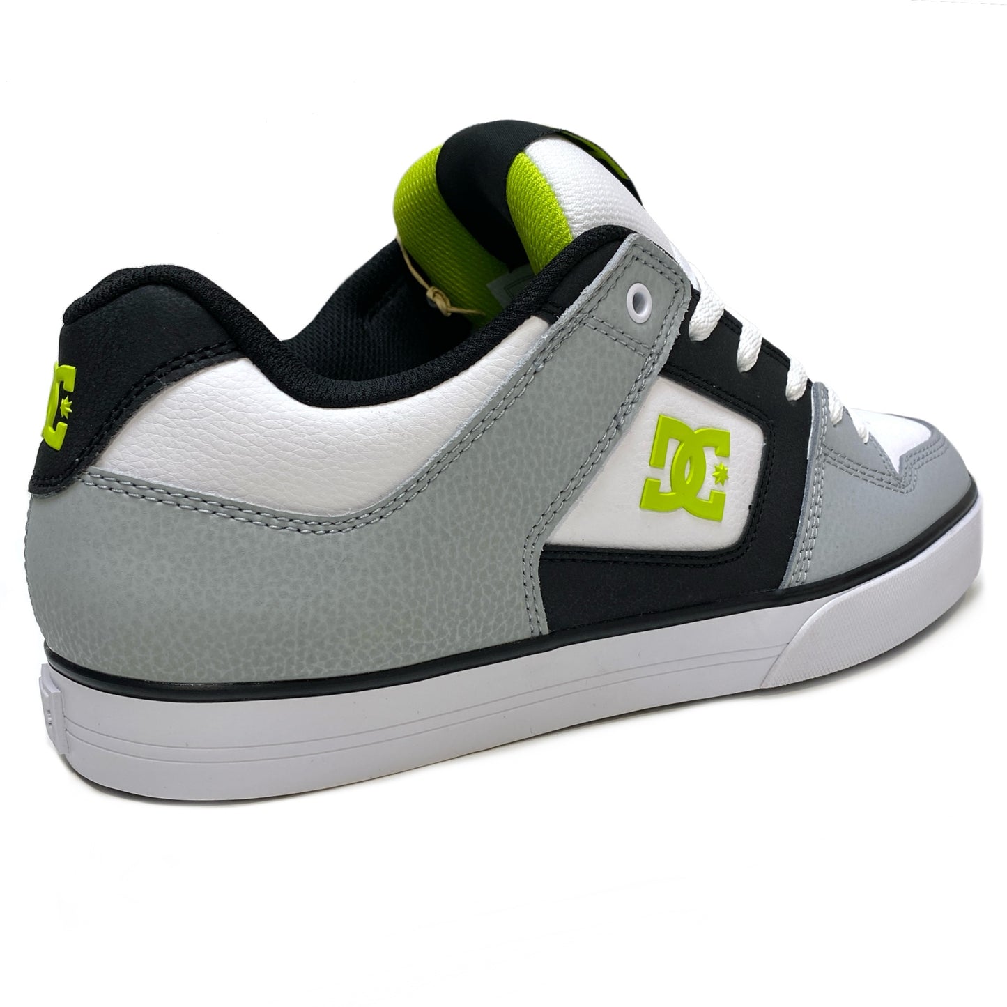 DC SHOES PURE WHITE LIME & GREY TRAINERS