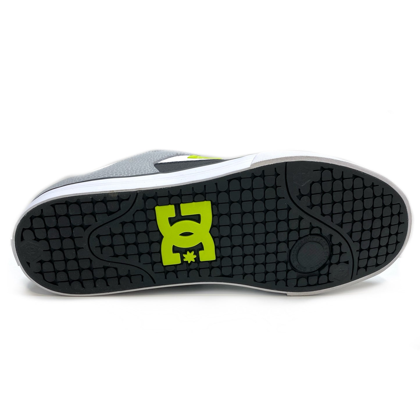 DC SHOES PURE WHITE LIME & GREY TRAINERS