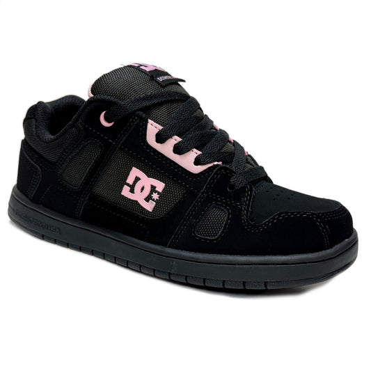 DC SHOES STAG BLACK PINK YOUTHS TRAINERS
