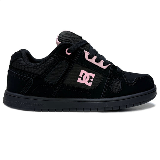 DC SHOES STAG BLACK PINK YOUTHS TRAINERS