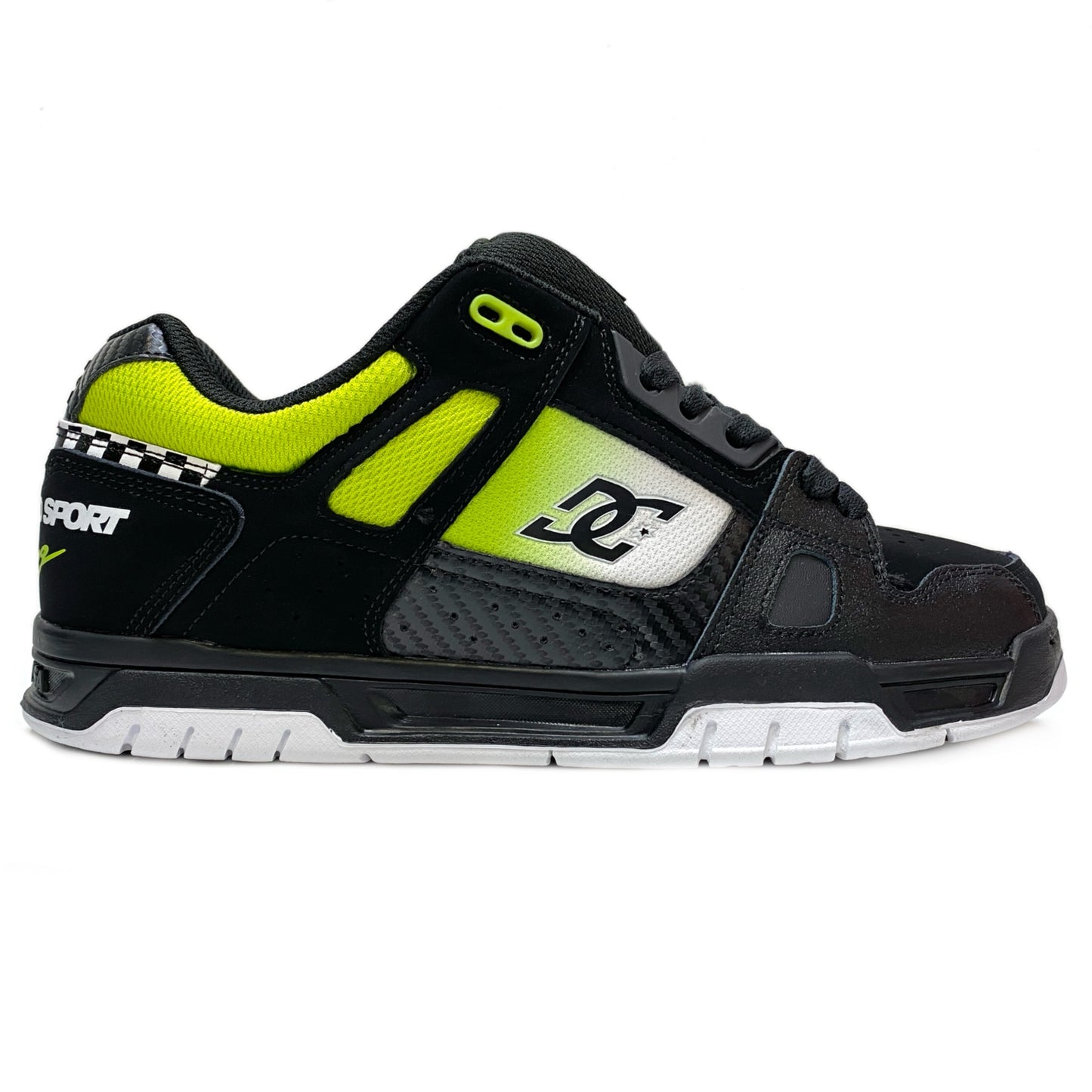 DC SHOES STAG SE BLACK GREEN WHITE TRAINERS