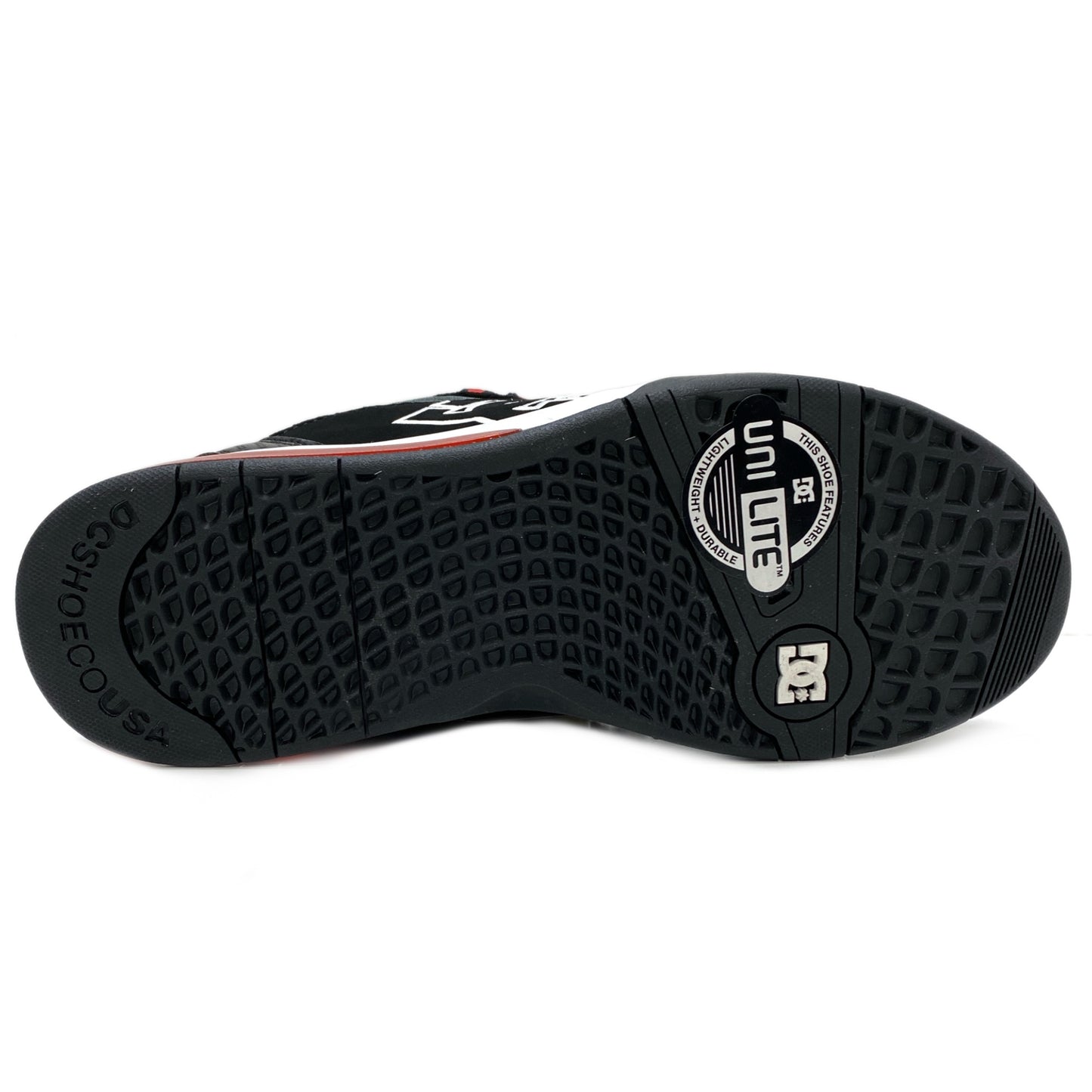 DC SHOES VERSATILE BLACK WHITE ATHLETIC RED TRAINERS