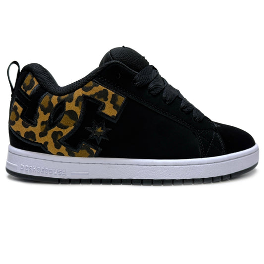 DC SHOES COURT GRAFFIK BLACK CHEETAH TRAINERS