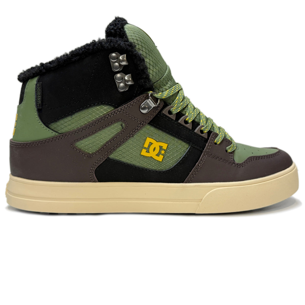 DC SHOES PURE HIGH TOP WC WNT BROWN OLIVE GREN BLACK WINTERISED TRAINERS