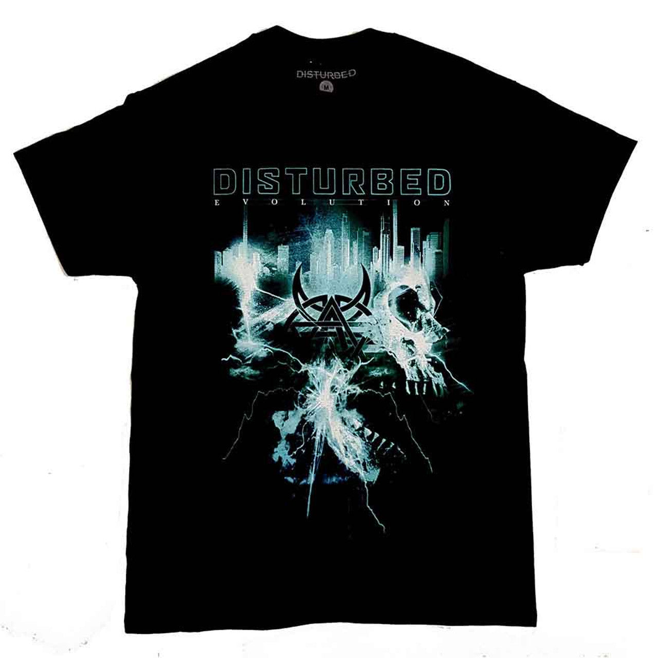 Disturbed Unisex T-Shirt: Apocalypse Date back (Black) (Back Print & Ex-Tour)