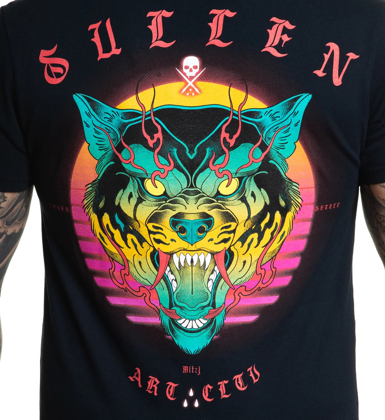 SULLEN CLOTHING WOLF SHOCK BLACK PREMIUM T-SHIRT