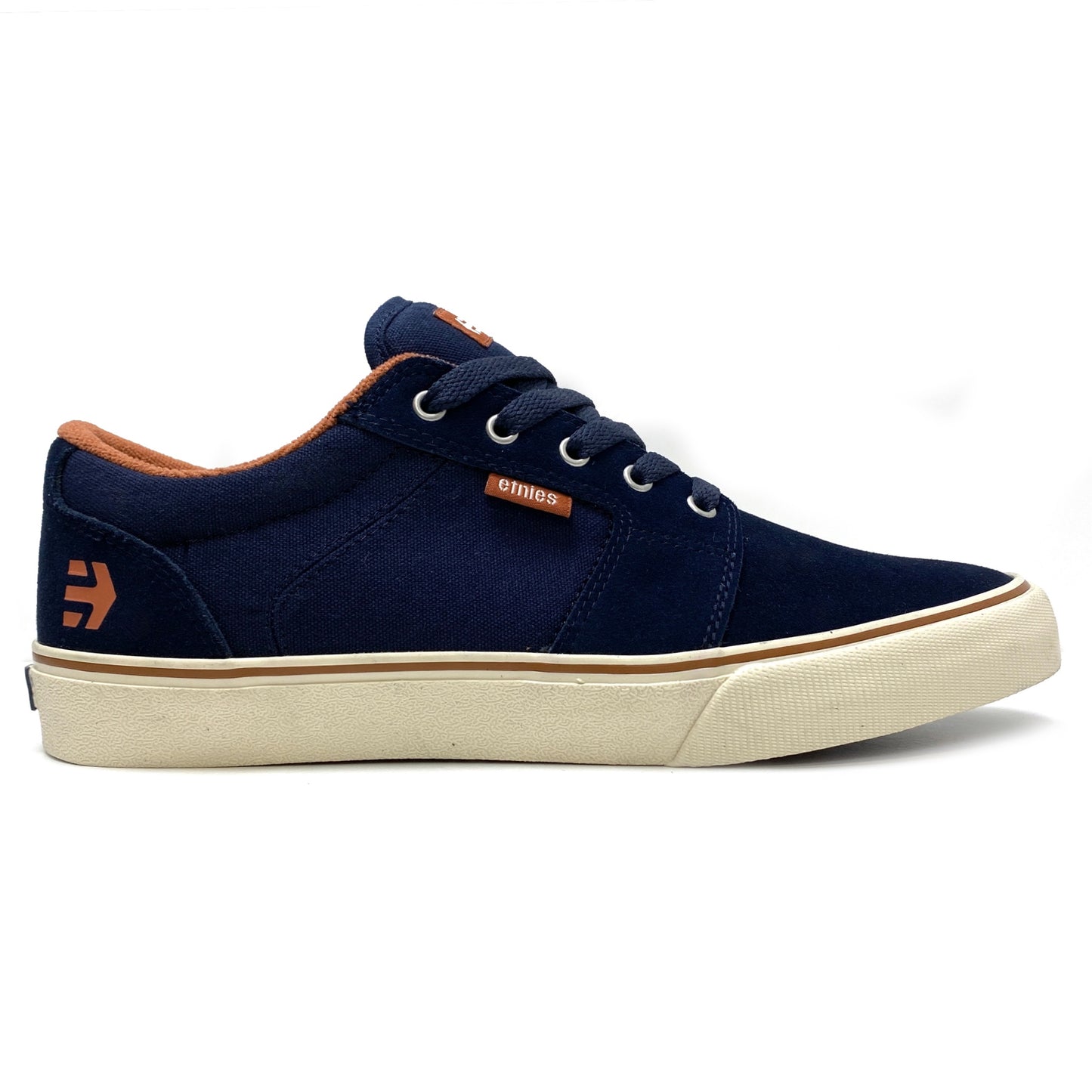 ETNIES BARGE LS NAVY & WHITE TRAINERS