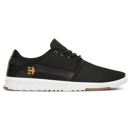 ETNIES SCOUT BLACK WHITE GUM TRAINERS