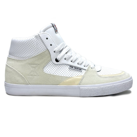 ETNIES SCREW VULC MID X SOUR WHITE TRAINERS