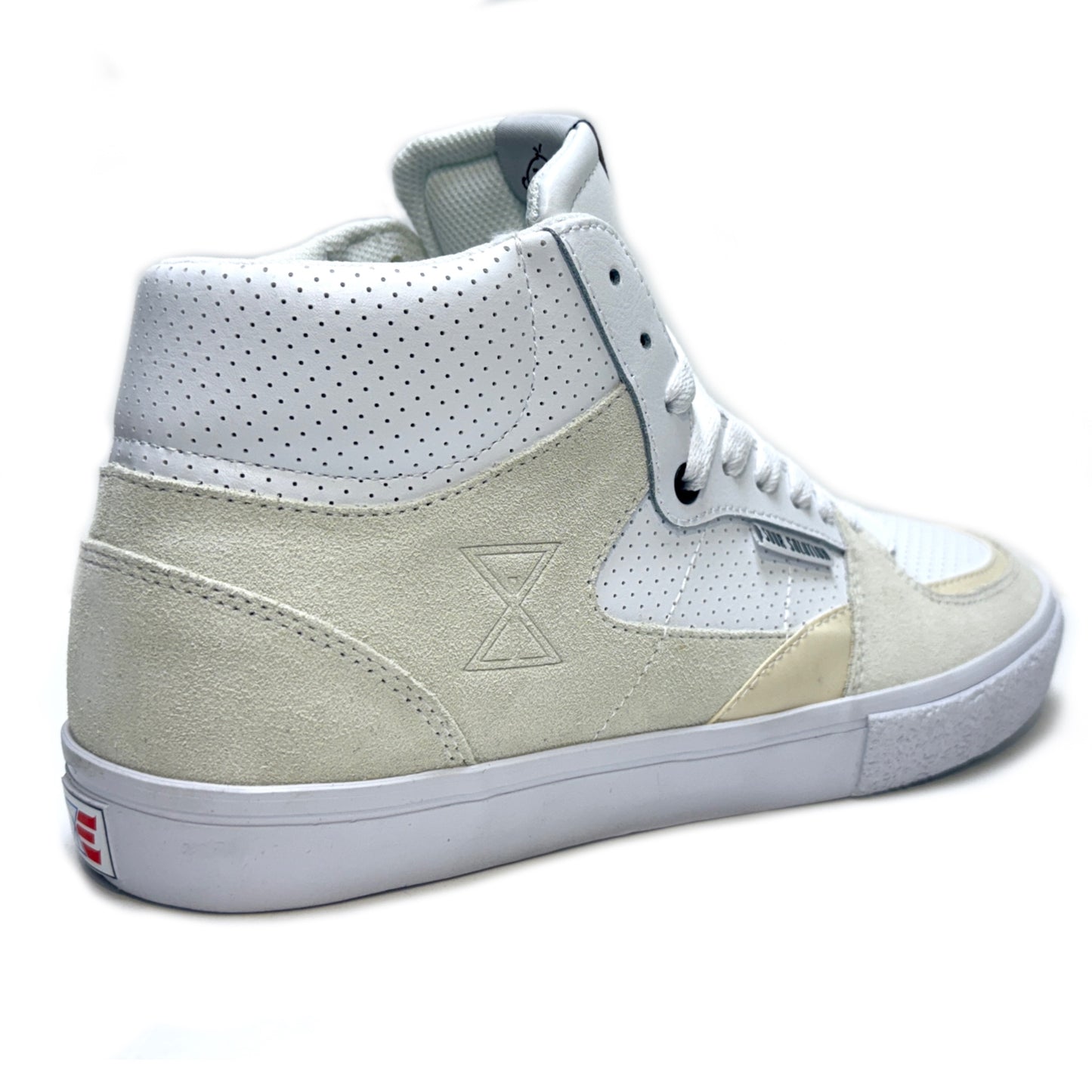 ETNIES SCREW VULC MID X SOUR WHITE TRAINERS