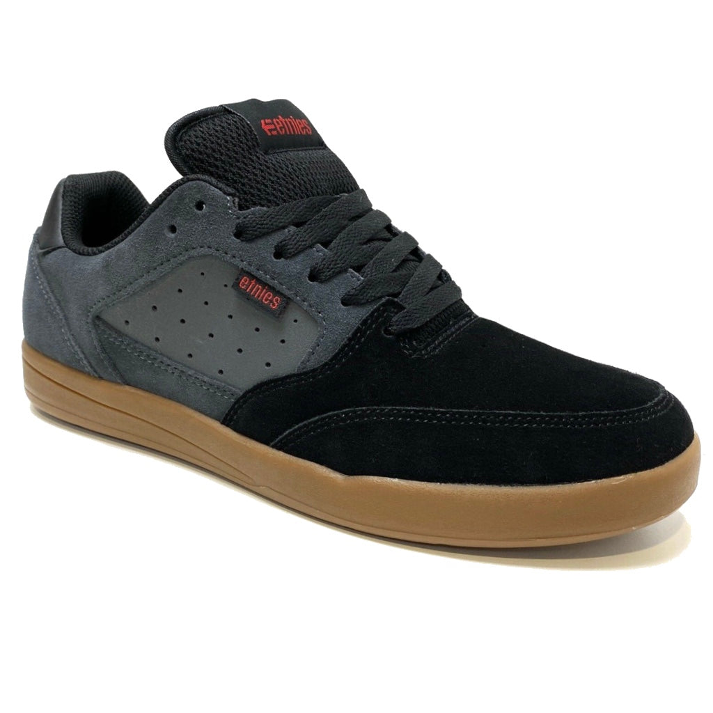 ETNIES VEER BLACK DARK GREY GUM TRAINERS (UK 11)