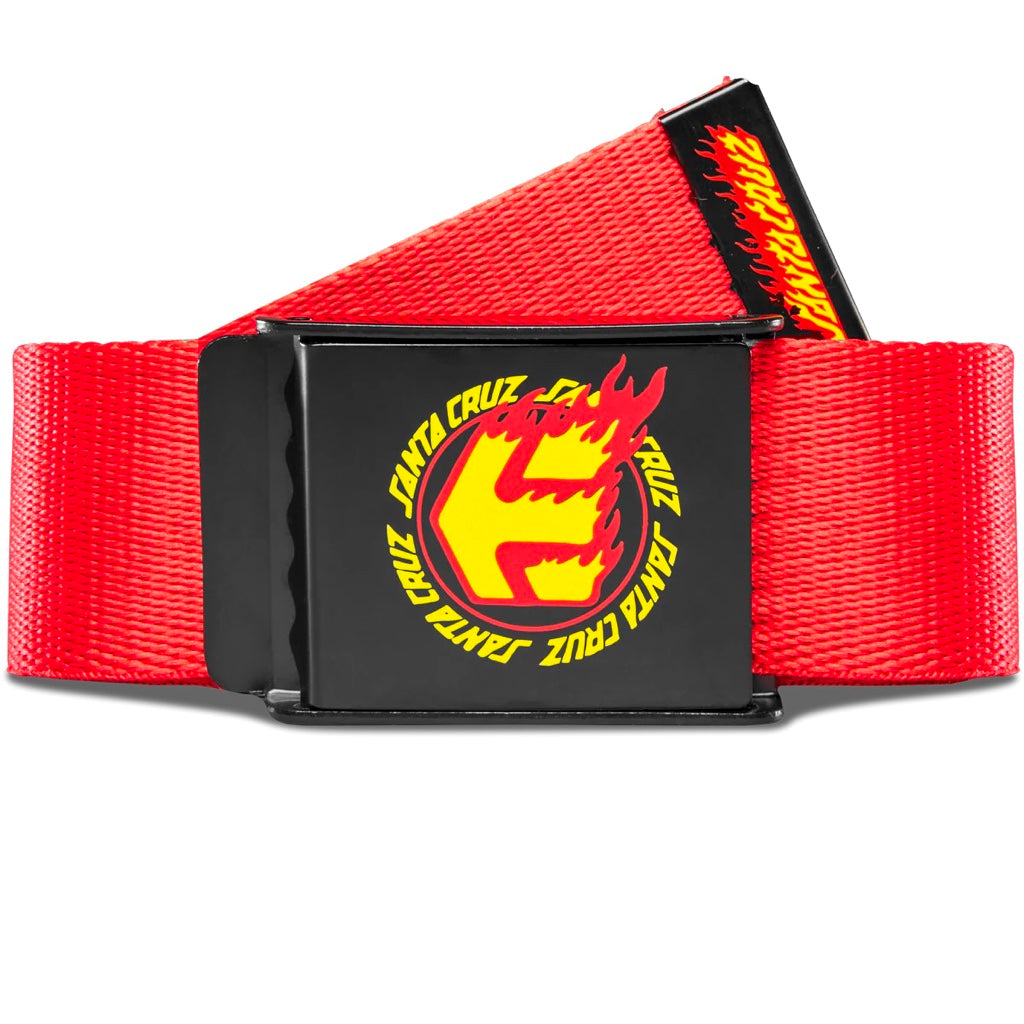 ETNIES X SANTA CRUZ FLAME RED WEB BELT