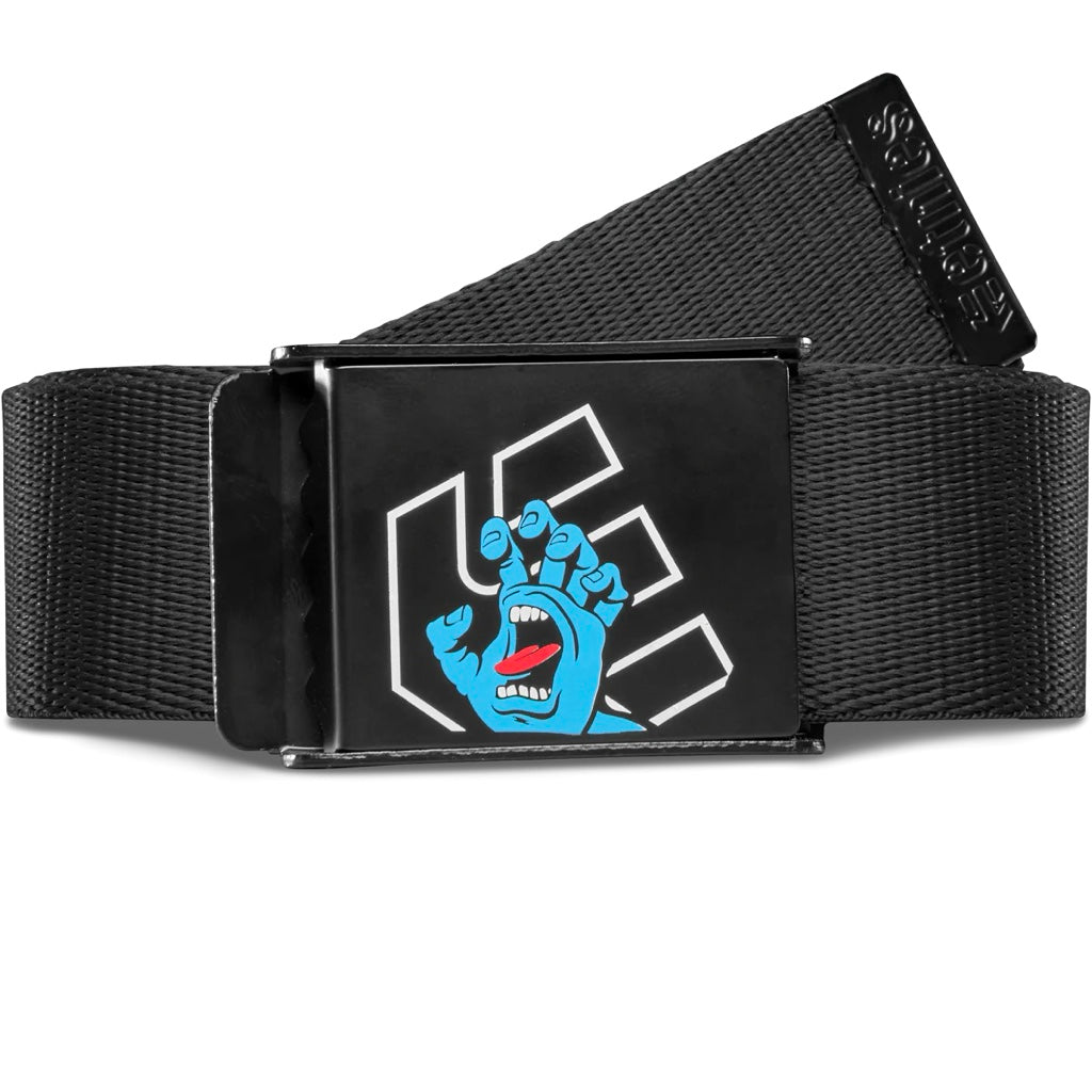 ETNIES X SANTA CRUZ SCREAMING HAND BLACK WEB BELT