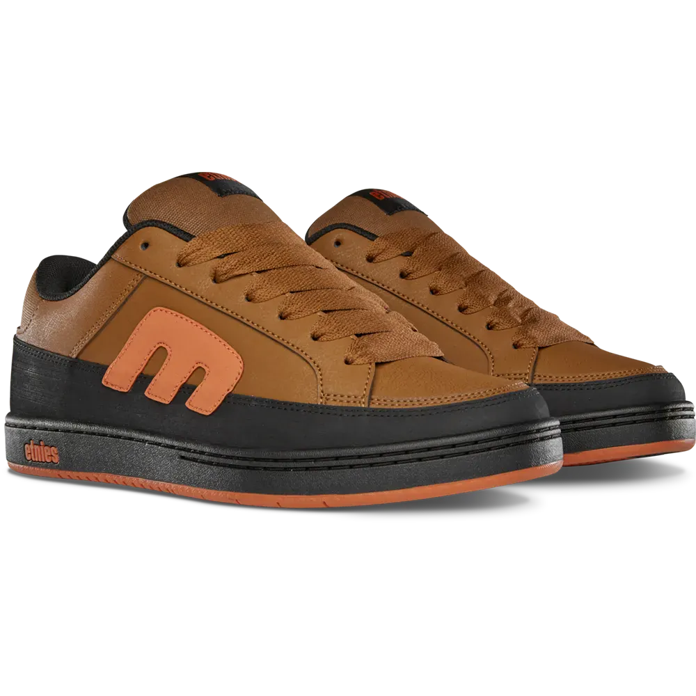 ETNIES KINGPIN 2K BLACK BROWN TRAINERS