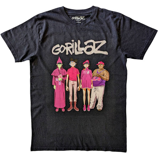 Gorillaz Unisex T-Shirt: Cracker Island Standing Group (Grey)