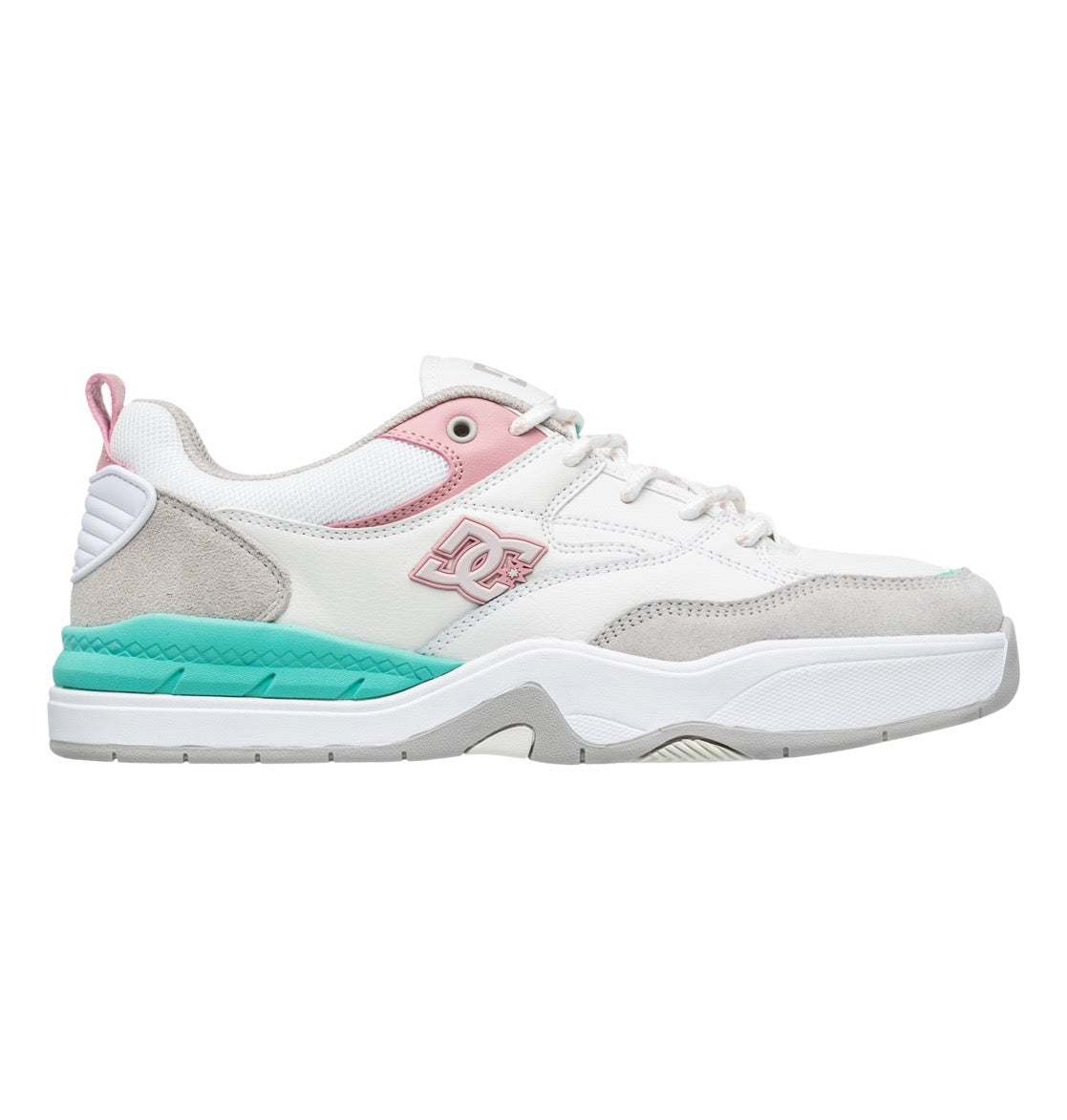 DC SHOES DC ASCEND OFF WHITE PINK TURQUOISE TRAINERS