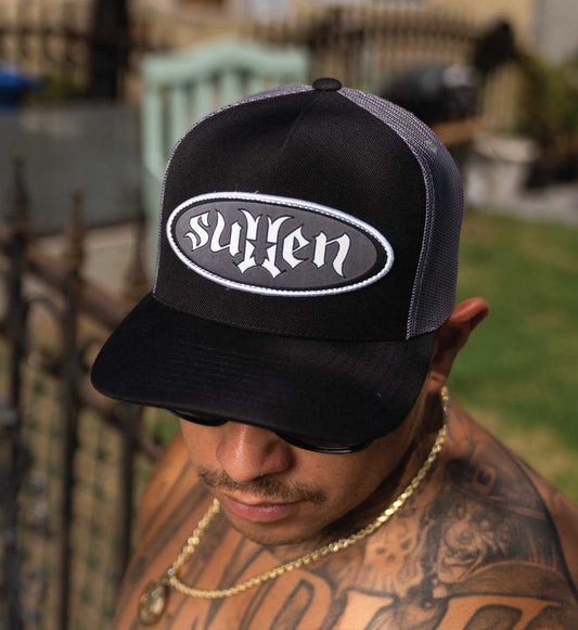 SULLEN CLOTHING OG STAR BLACK & GREY SNAPBACK TRUCKER CAP HAT