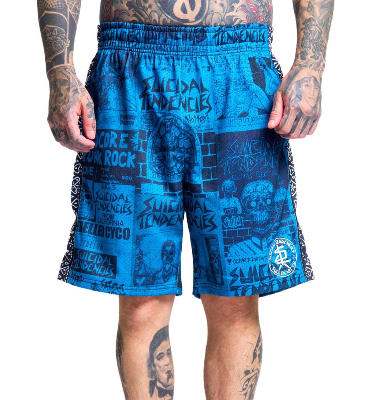SULLEN CLOTHING X SUICIDE TENDENCIES ST POSTED BLUE SHORTS