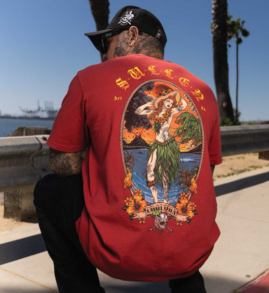 SULLEN CLOTHING IRRUPTION POM RED PREMIUM T-SHIRT