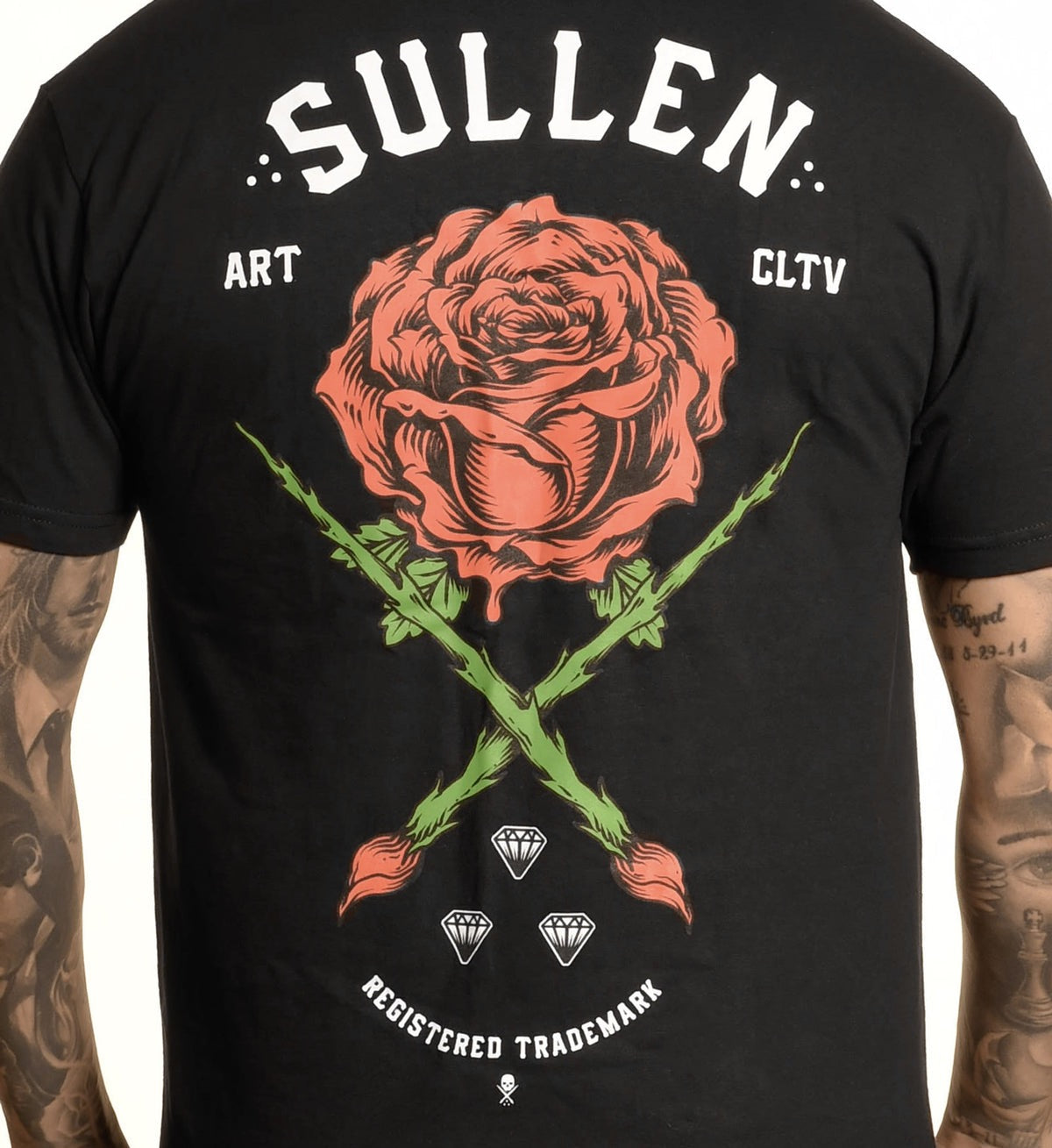 SULLEN CLOTHING ROSE BADGE BLACK STANDARD T-SHIRT