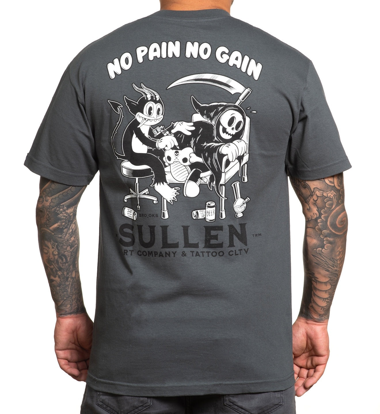 SULLEN CLOTHING NO PAIN CHARCOAL STANDARD T-SHIRT