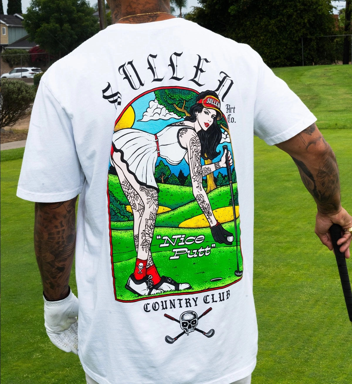 SULLEN CLOTHING NICE PUTT WHITE PREMIUM T-SHIRT